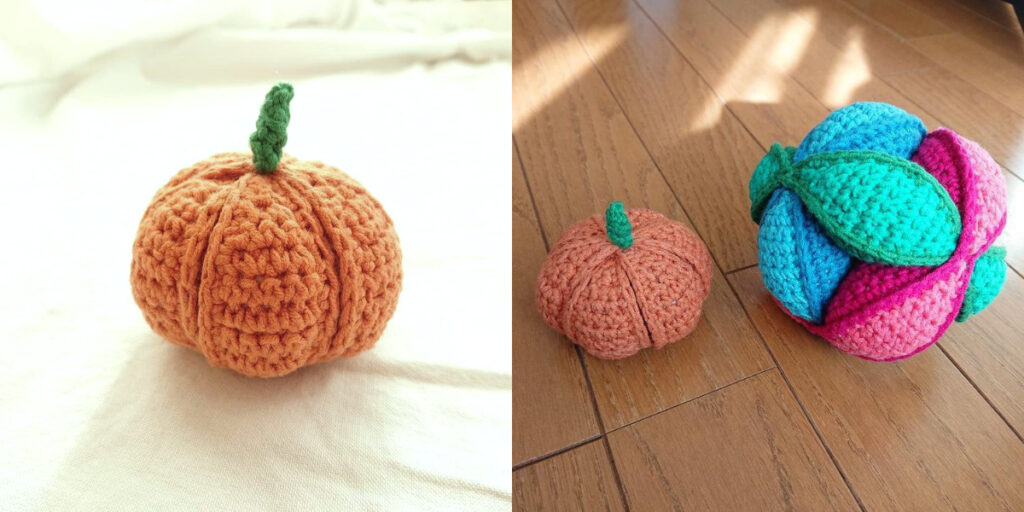 「リッチ」の2色を使用したかぼちゃのセグメントボール